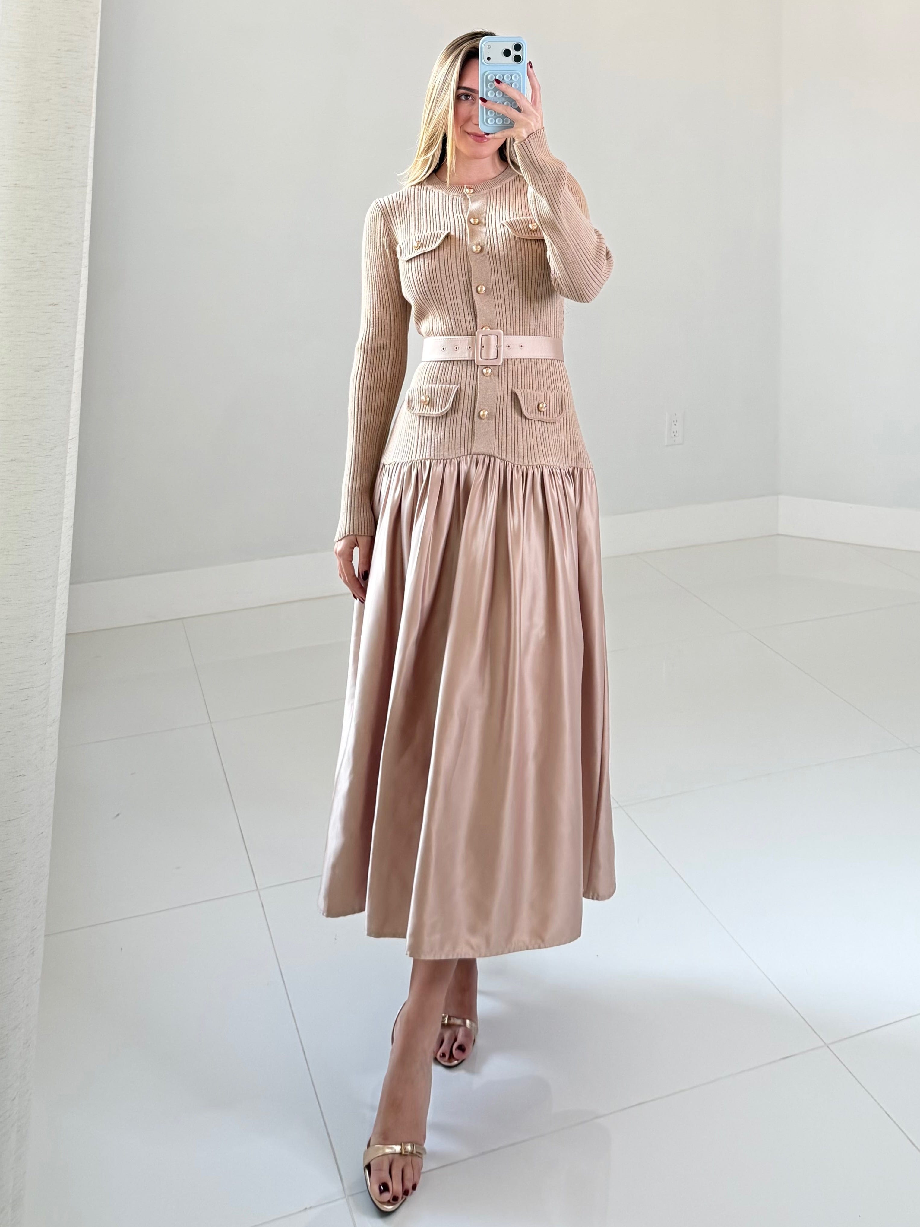 Champagne Knit Dress