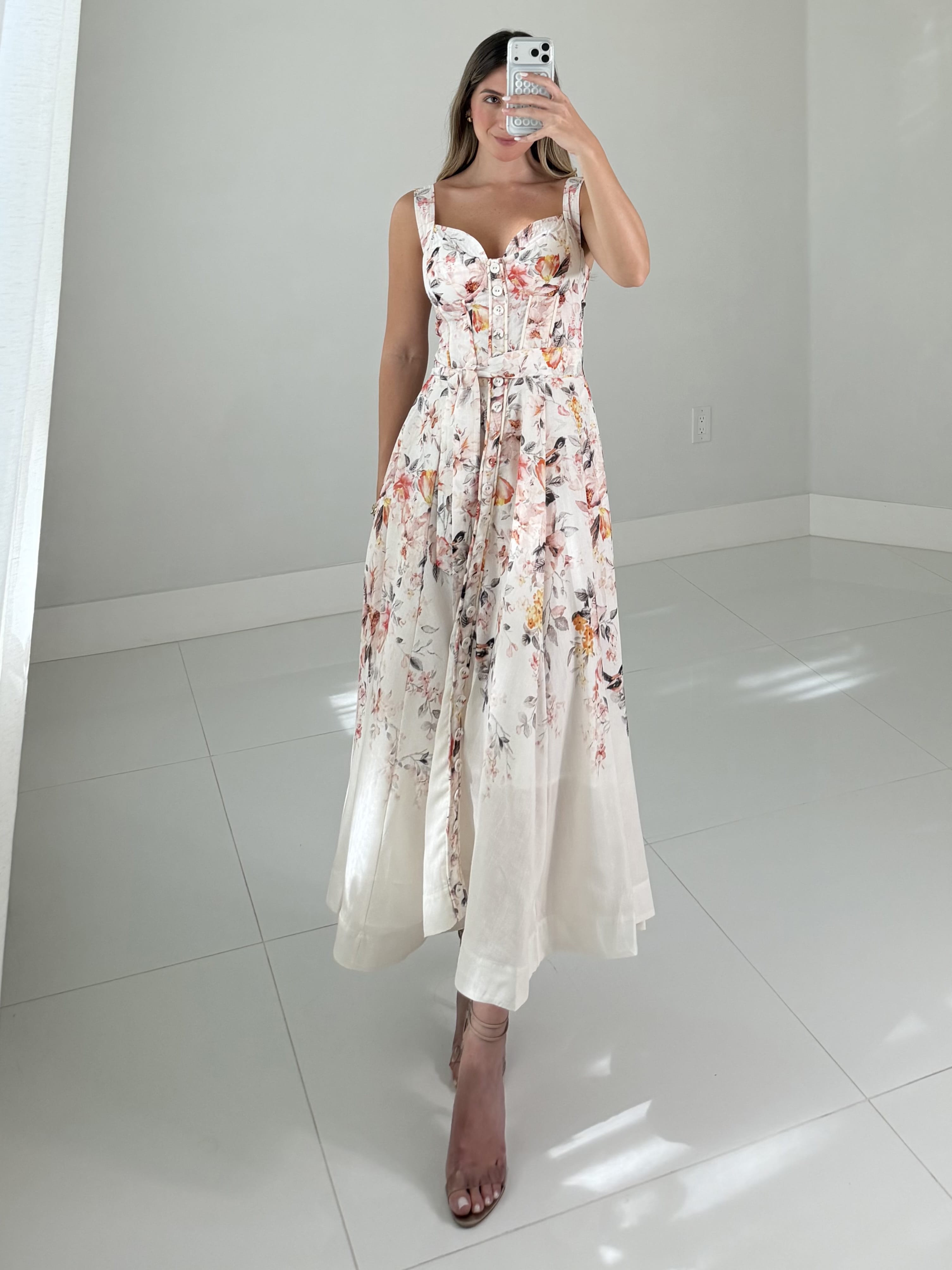 linen floral dress Winnie And (of course) two on Rosarium Fleur Silk Linen Maxi