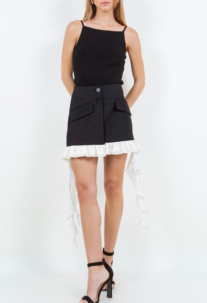 TheMellieShop Skirts Black Ruffle Mini Skirt