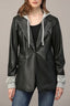 TheMellieShop Black Pleather Hooded Blazer