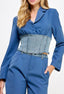 TheMellieShop Blue Denim Contrast Set