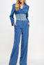 TheMellieShop Blue Denim Contrast Set