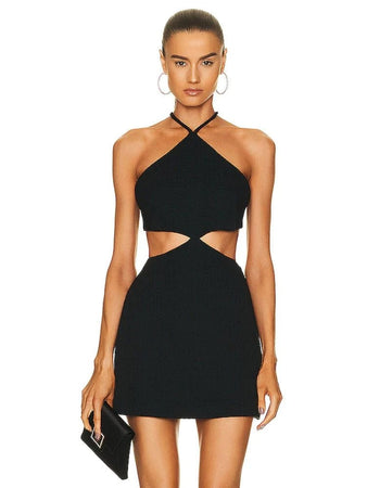 Black rhinestone mini sales dress