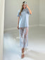 TheMellieShop Dresses Bleu T-Shirt Lace Dress