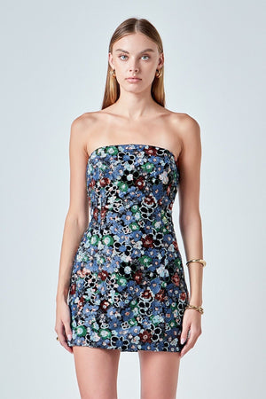 TheMellieShop Dresses Floral Sequin Dress