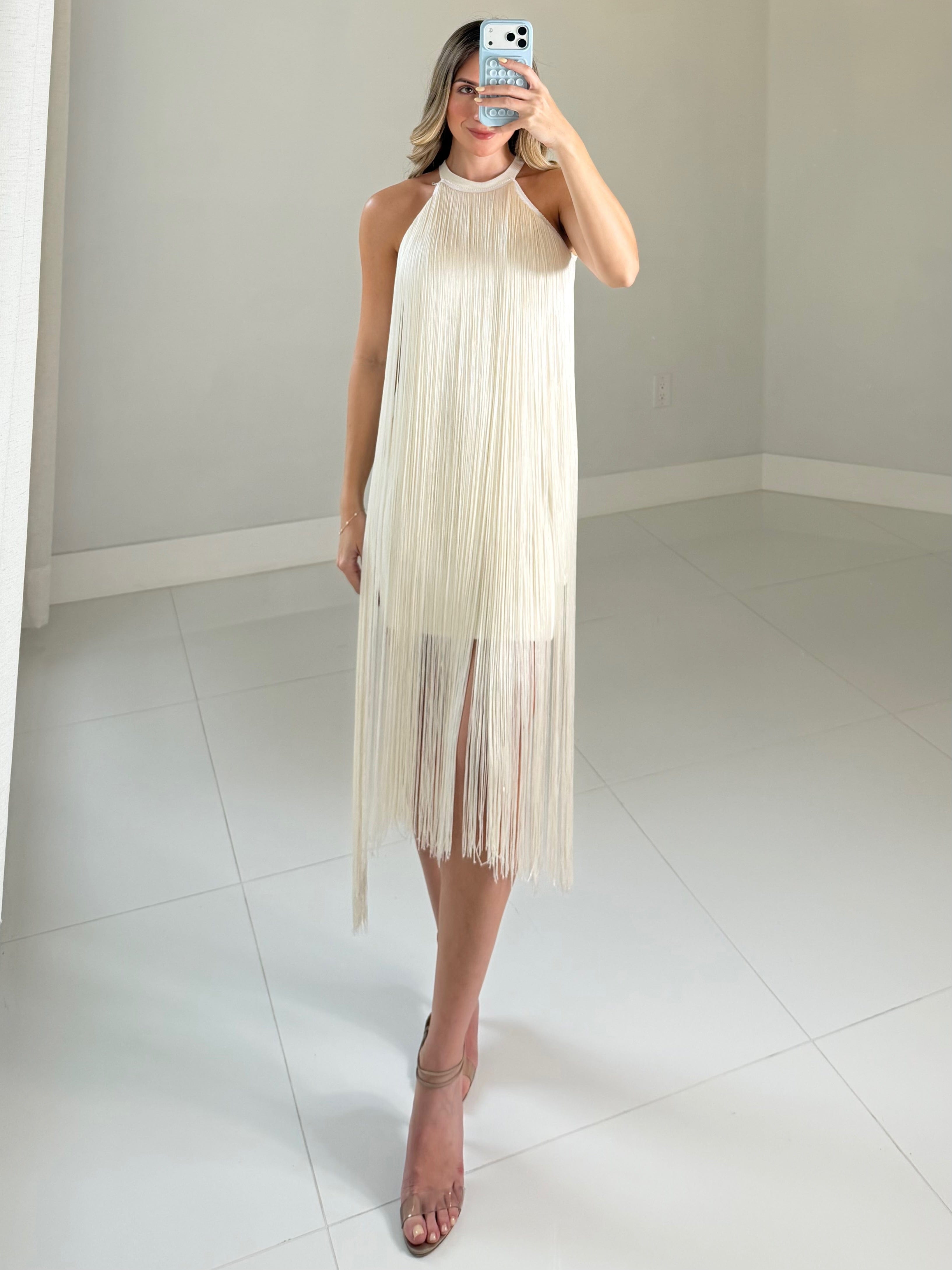 Ivory Fringe Dress