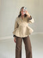 TheMellieShop Jackets Beige Peplum Jacket