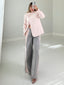 TheMellieShop Jackets Blush Draped Blazer