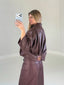 TheMellieShop Jackets Burgundy Draped Jacket