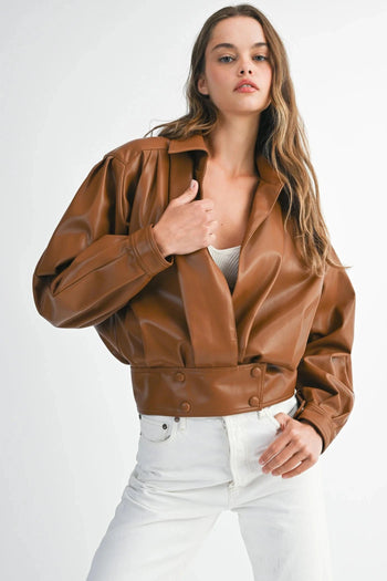 TheMellieShop Jackets Camel Bomber Jacket