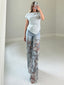 TheMellieShop Jeans Aqua Lace Denim
