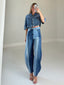 TheMellieShop Jeans Denim Contrast Barrel