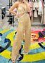 TheMellieShop Jumpsuits Champagne Fringe Jumpsuit