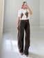 TheMellieShop Pants Asym Flocked Pants