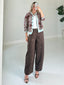 TheMellieShop Pants Cocoa Studded Barrel