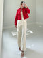 TheMellieShop Pants Cream Button-Cuff Pants