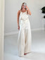TheMellieShop Pants Ivory Satin Pants