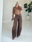 TheMellieShop Pants Mocha Button Pants