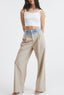 TheMellieShop Pants Tan Doble Waist Trouser