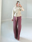 TheMellieShop Pants Wine Pinstripe Pants