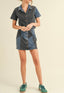 TheMellieShop Sets Color Block Denim Skirt Set