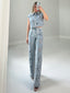 TheMellieShop Sets Floral Eyelet Denim Set