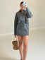 TheMellieShop Sets Grey Zip Up Skirt Set
