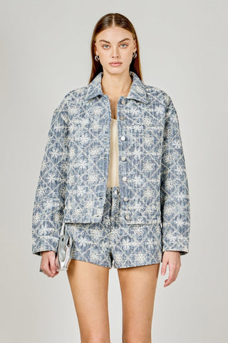 TheMellieShop Sets Lace Bloom Denim Set