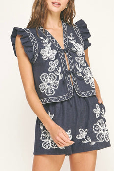 TheMellieShop Sets Navy Embroidered Set