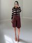 TheMellieShop Shorts Burgundy Zip Bermuda
