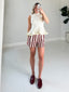 TheMellieShop Shorts Wine Striped Short