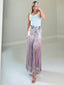 TheMellieShop Skirts Blue Multi Fringe Skirt