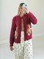 TheMellieShop Sweaters Wine Teddy Cardigan