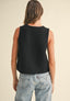 TheMellieShop Tops Black Tied Front Vest