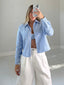 TheMellieShop Tops Blue Gingham Set
