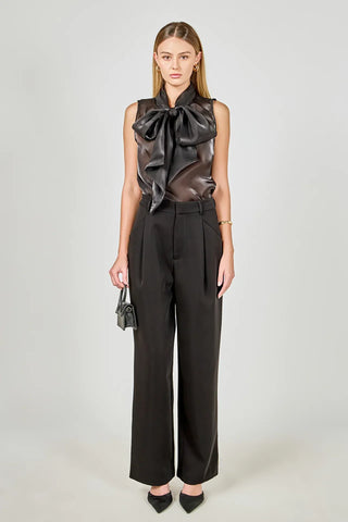 TheMellieShop Tops Bow Organza Top