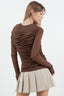 TheMellieShop Tops Brown Mesh Top