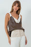 TheMellieShop Tops Brown Pleather Top