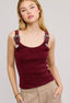 TheMellieShop Tops Burgundy Buckle Up Tank