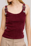 TheMellieShop Tops Burgundy Buckle Up Tank