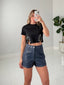 TheMellieShop Tops Crystal Cutout Tee
