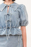 TheMellieShop Tops Denim Bow Top