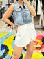 TheMellieShop Tops Denim Rhinestone Vest