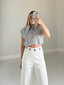 TheMellieShop Tops Grey Gingham Top