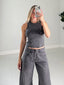 TheMellieShop Tops Grey Studded Tank
