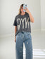 TheMellieShop Tops Grey Washed Tee
