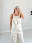 TheMellieShop Tops Ivory Satin Tank