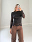TheMellieShop Tops Mesh Drape Top