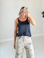 TheMellieShop Tops Noir Satin Tank