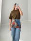 TheMellieShop Tops Olive Asymmetric Tee